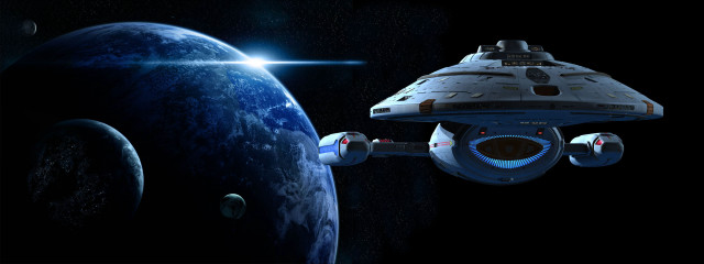 Star trek spaceship planet milkyway free wallpaper for desktop - medium preview image