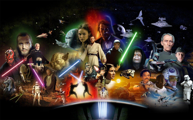 Star wars collage space art free wallpaper for desktop - medium preview image