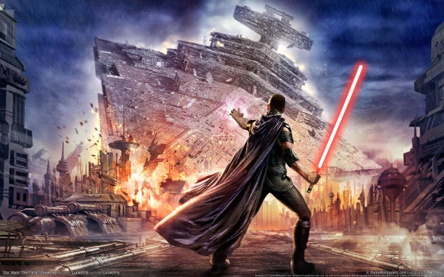 Star wars man lightsaber giant free wallpaper for desktop - medium preview image
