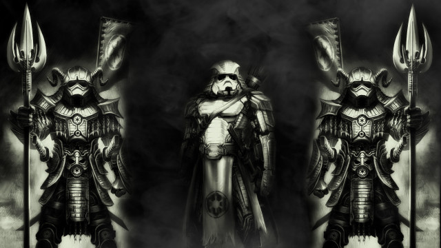 Knights standing field smoke black free wallpaper for desktop - medium preview image