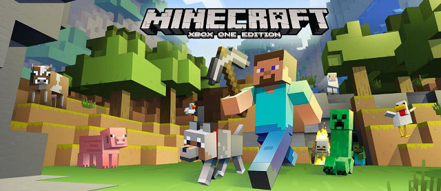 Minecraft man dog mountain trees free wallpaper for desktop - medium preview image