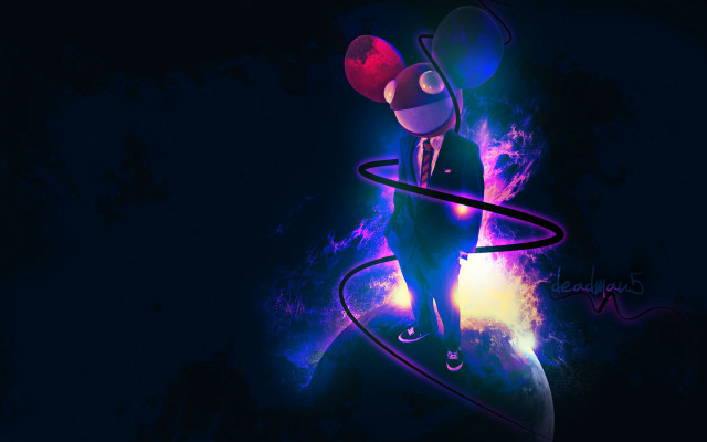Man suit tie balloon space free wallpaper for desktop - medium preview image