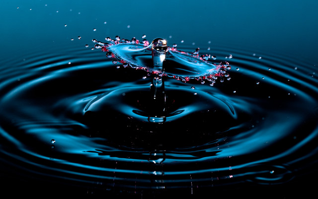 Blue liquid droplet water black free wallpaper for desktop - medium preview image