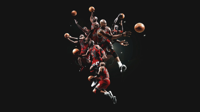 Basketball players air hands feet free wallpaper for desktop - medium preview image