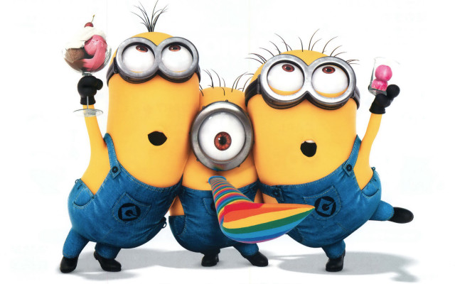 Minions ice cream donut rainbow #4 free wallpaper for desktop - medium preview image