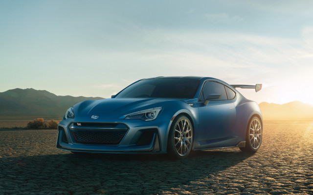 Blue sports car desert mountains #3 free wallpaper for desktop - medium preview image