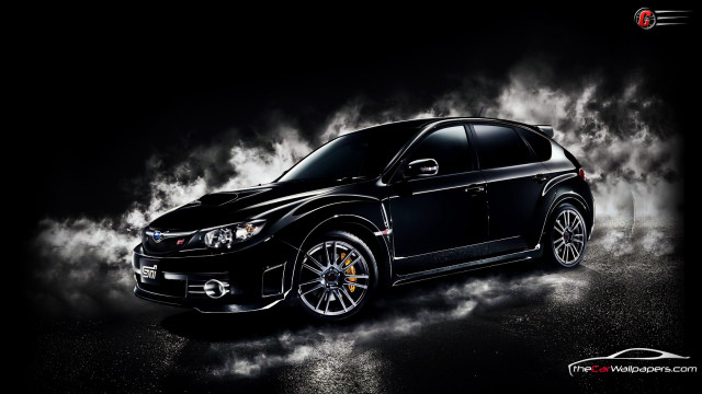 Black car smoke hood galaxy free wallpaper for desktop - medium preview image