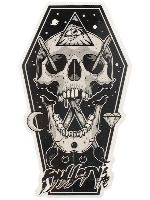 Skull triangle third eye sticker free wallpaper for mobile - medium preview image