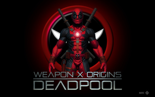 Deadpool two swords red circle free wallpaper for desktop - medium preview image