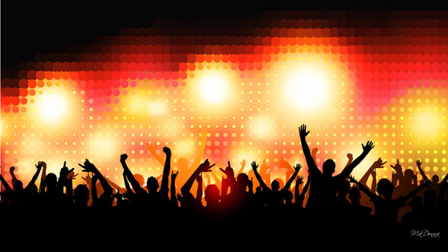 Crowd concert hands up lights free wallpaper for desktop - medium preview image