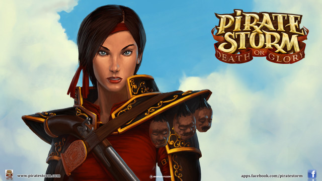 Woman red shirt sword pirate free wallpaper for desktop - medium preview image