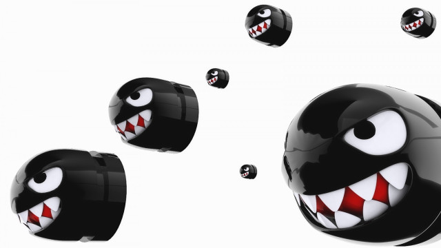 Balls with mouths and teeth free wallpaper for desktop - medium preview image