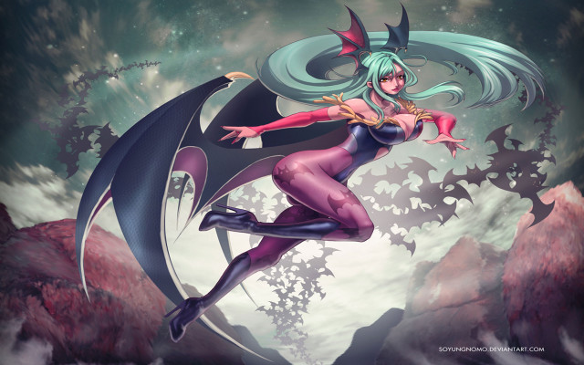 Woman costume flying bat wings free wallpaper for desktop - medium preview image