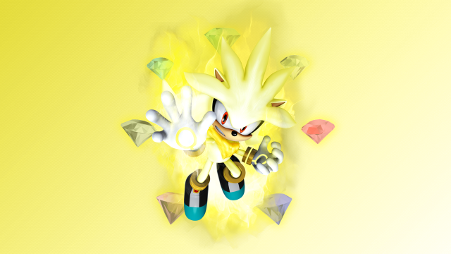 Sonic the hedgehog clock yellow free wallpaper for desktop - medium preview image