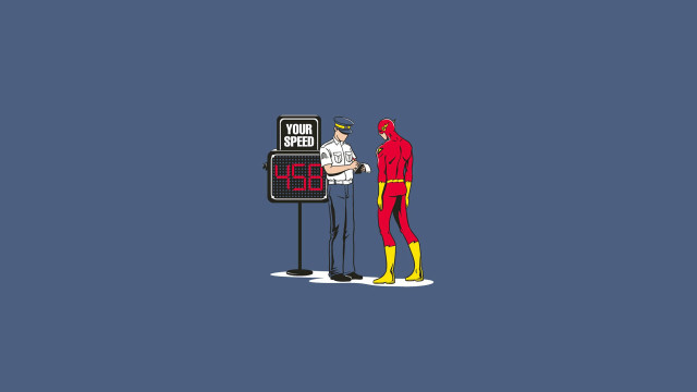 Man red suit clock sign free wallpaper for desktop - medium preview image