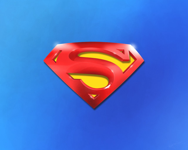 Superman logo blue background yellow #5 free wallpaper for desktop - medium preview image