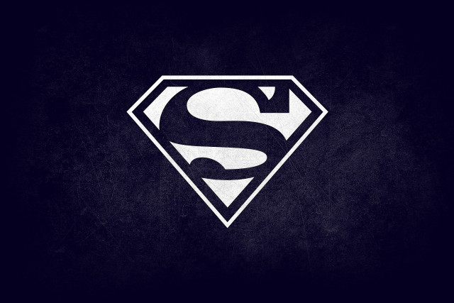 Superman logo white outline night free wallpaper for desktop - medium preview image