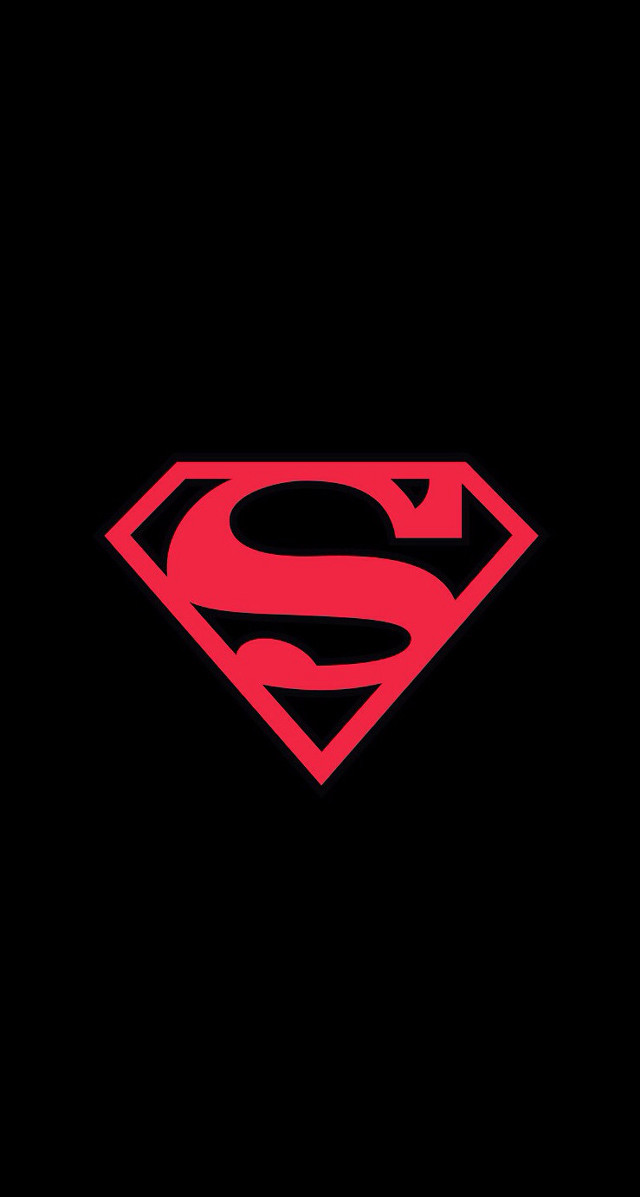 Superman logo black background red #2 free wallpaper for mobile - medium preview image