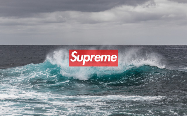Red box supreme wave ocean free wallpaper for desktop - medium preview image