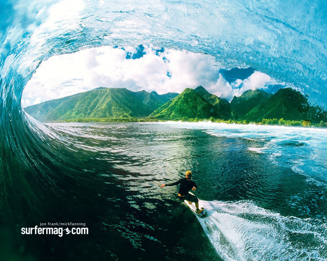 Man riding wave surfboard ocean #6 free wallpaper for desktop - medium preview image