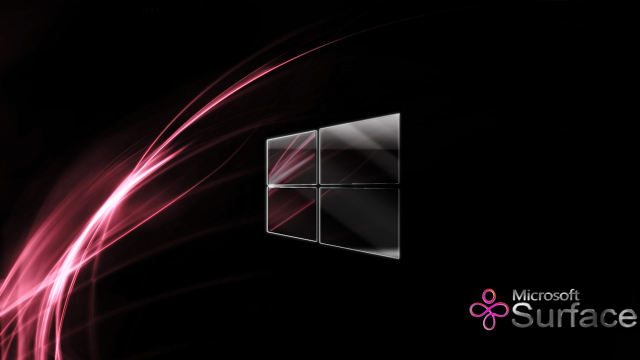Black background pink swirl microsoft free wallpaper for desktop - medium preview image