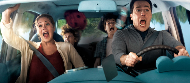 Excited group car driver hands free wallpaper for desktop - medium preview image