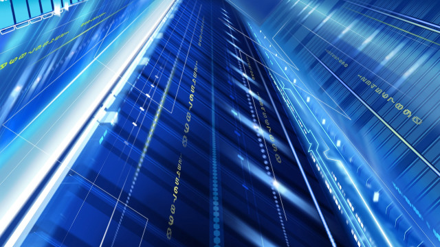 Tall building windows sky blue free wallpaper for desktop - medium preview image