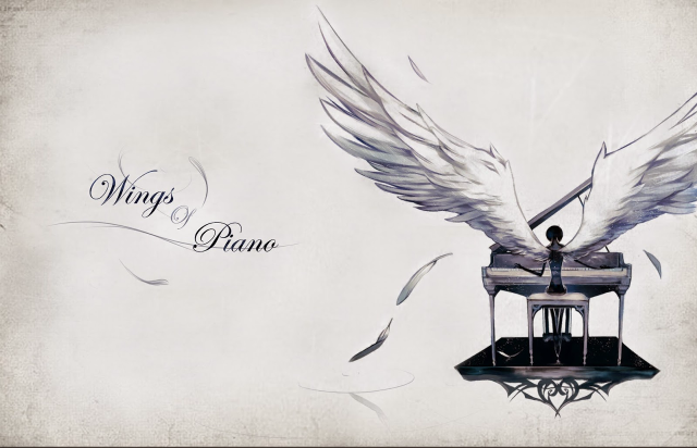 Man piano wings gothic angel free wallpaper for desktop - medium preview image