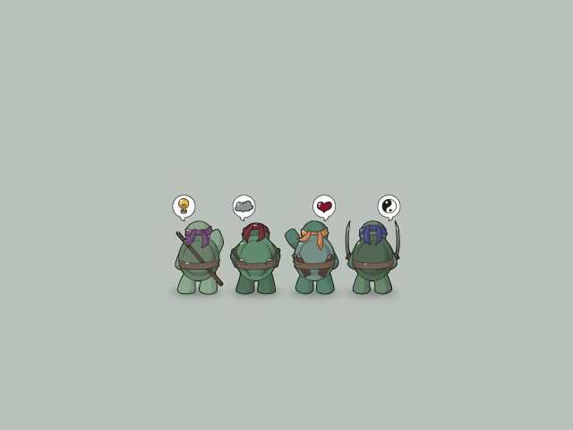 Turtles speech bubbles group friends free wallpaper for desktop - medium preview image