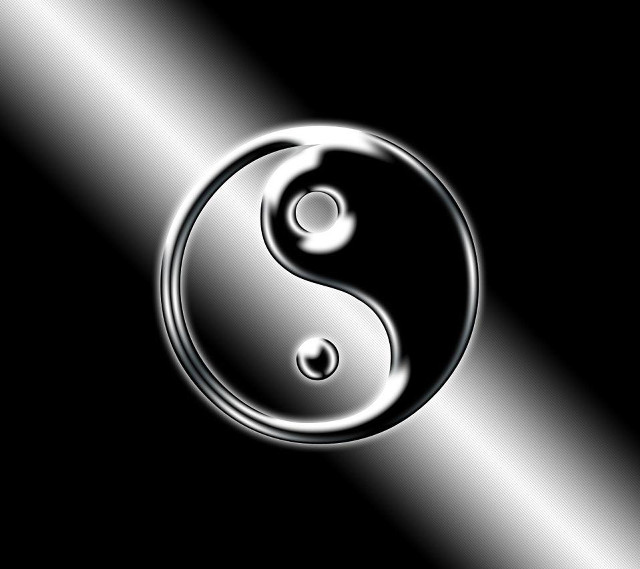 Yin yang silver black abstract free wallpaper for tablet - medium preview image
