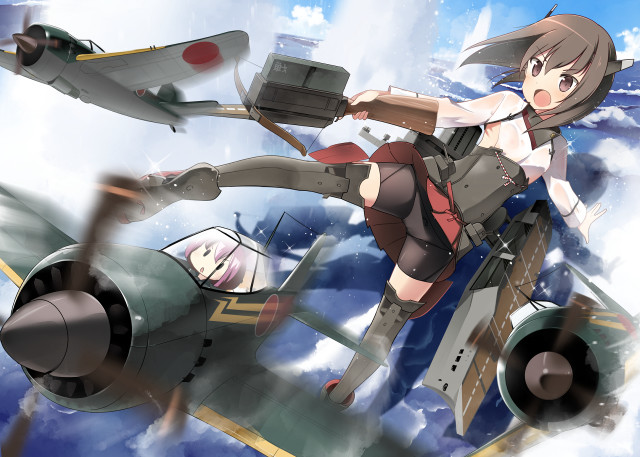 Woman flying plane girl wing free wallpaper for desktop - medium preview image