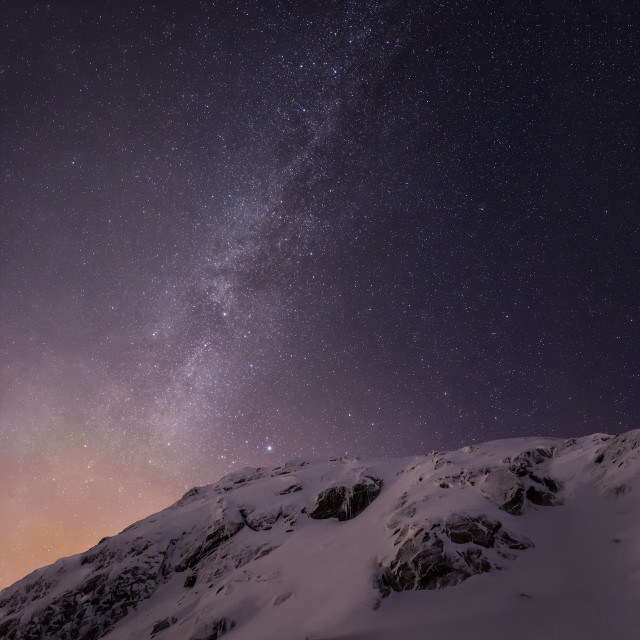 Mountain snow slope night sky #2 free wallpaper for tablet - medium preview image