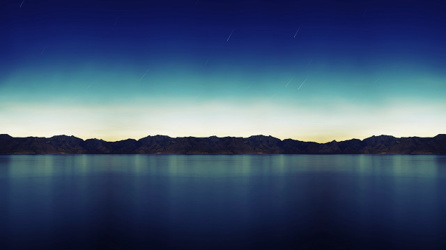 Large body water mountains night free wallpaper for desktop - medium preview image