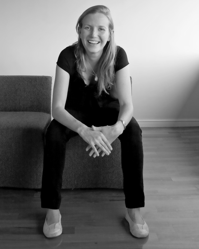 Woman smiling couch hands knees free wallpaper for mobile - medium preview image