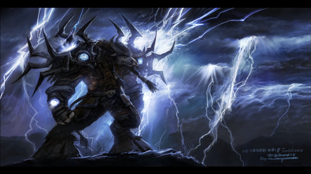 Man armor lightning storm giant free wallpaper for desktop - medium preview image