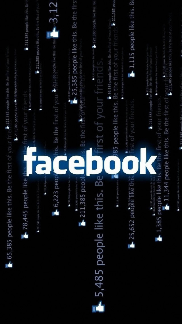 Facebook dark background blue white free wallpaper for mobile - medium preview image