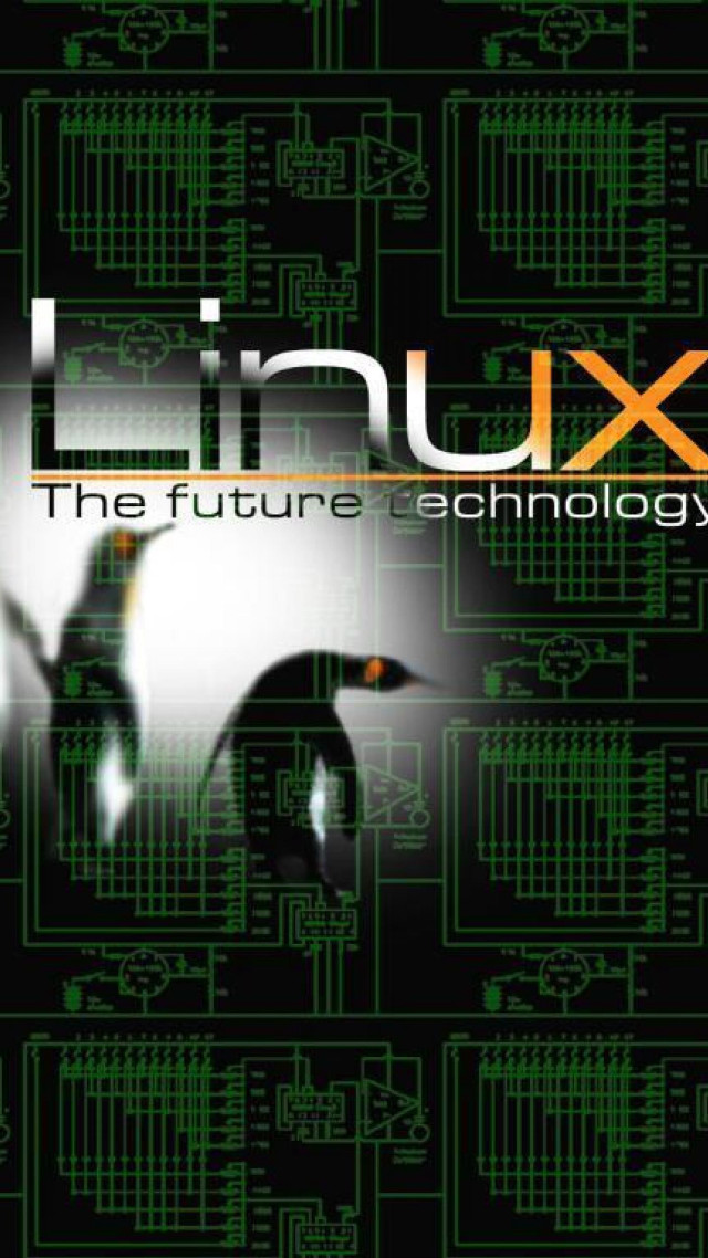 Linux future tech penguin design free wallpaper for mobile - medium preview image