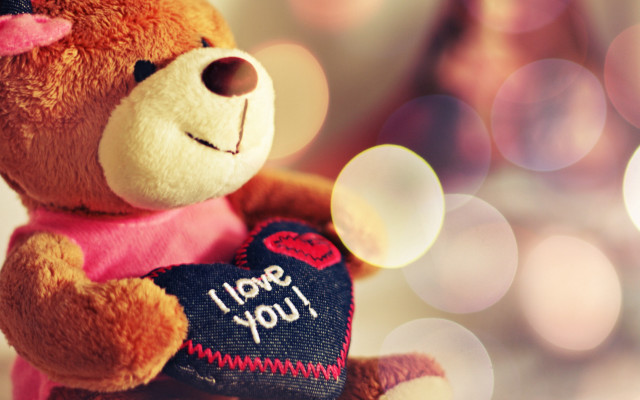 Teddy bear heart box love free wallpaper for desktop - medium preview image