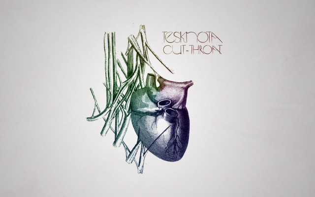 Heart hanging string drawing illustration free wallpaper for desktop - medium preview image