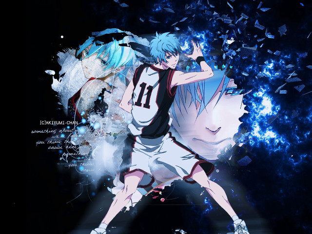 Anime blue hair basketball uniform free wallpaper for desktop - medium preview image
