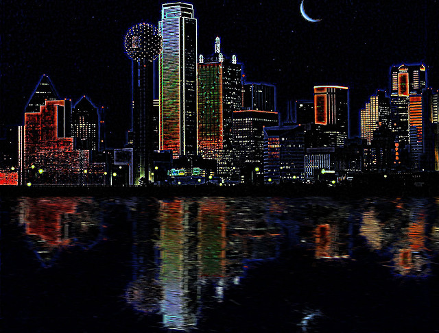 City skyline full moon water #6 free wallpaper for desktop - medium preview image