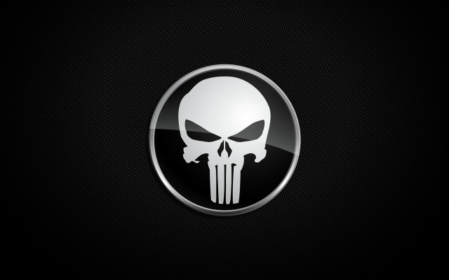 Black white skull silver circle free wallpaper for desktop - medium preview image