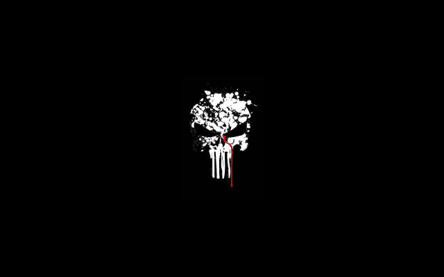 Black background red white skull free wallpaper for desktop - medium preview image