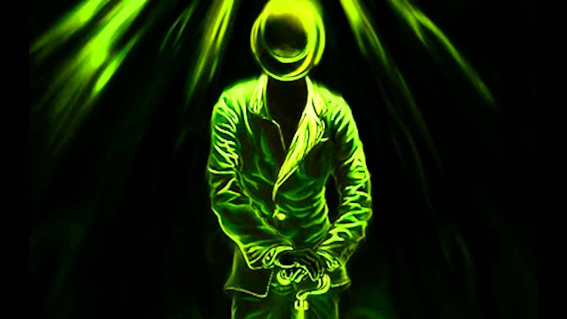 Man green suit green light free wallpaper for desktop - medium preview image