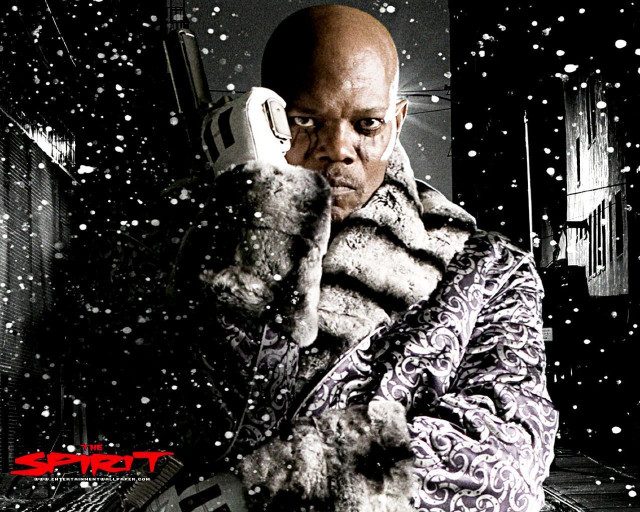 Snowy city street man cellphone free wallpaper for desktop - medium preview image