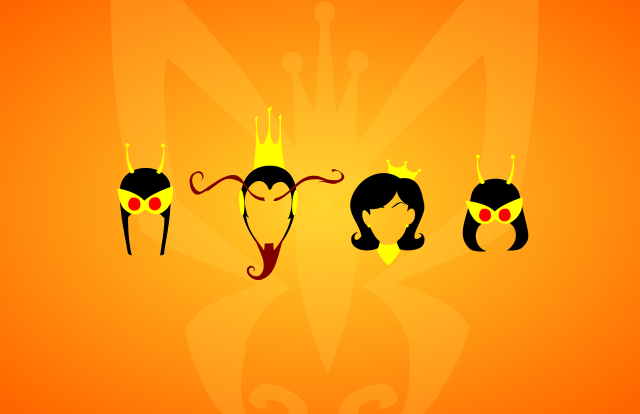 Women hairstyles colors orange background free wallpaper for desktop - medium preview image