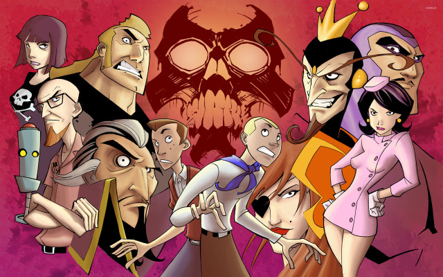 Cartoon group people skull background free wallpaper for desktop - medium preview image