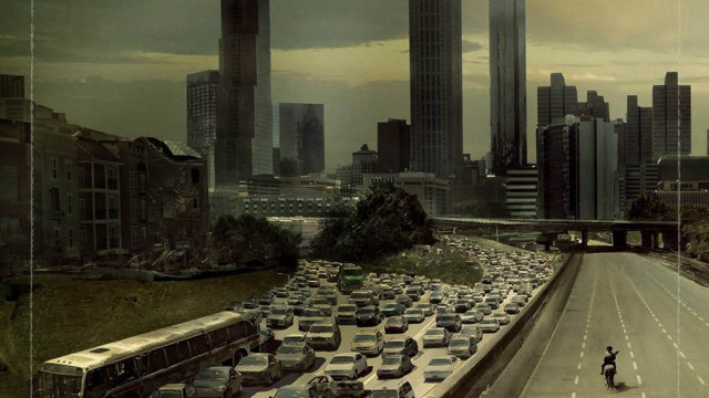 City traffic tall buildings person free wallpaper for desktop - medium preview image