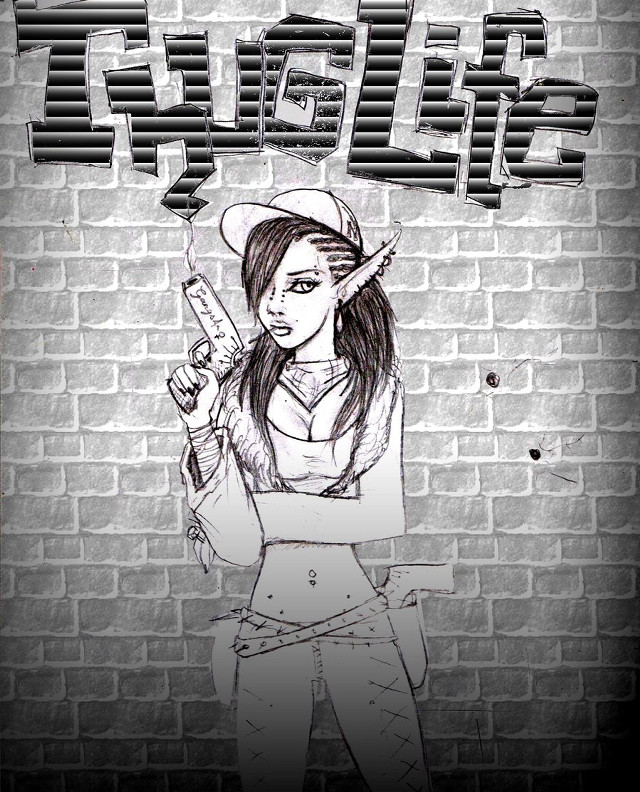Girl gun brickwall graffiti elf free wallpaper for mobile - medium preview image