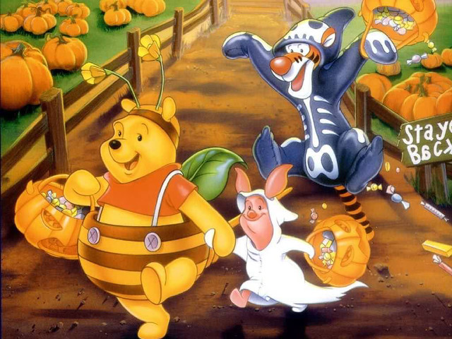 Winnie pooh halloween pumpkin patch #2 free wallpaper for desktop - medium preview image